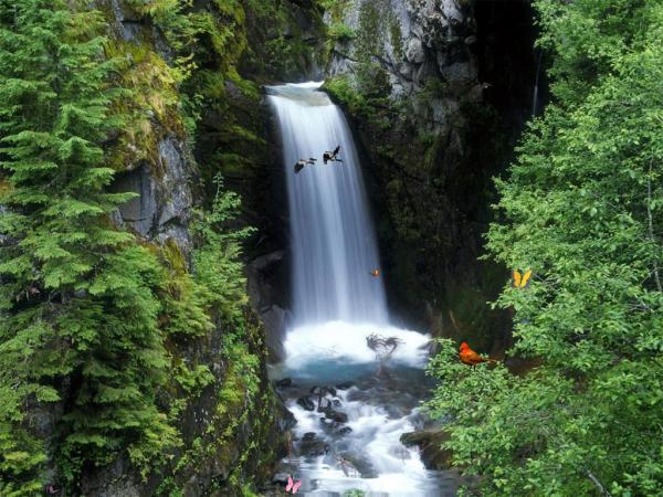 green mountain waterfall