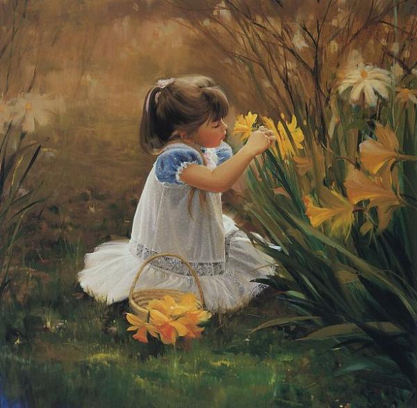 painting children kjb DonaldZolan 61FlowersforMother sm