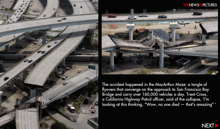 تحطم  الشاحنه وكسر الجسر