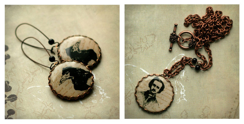 Edgar_Poe_jewelry_set_by_BeautySpotCrafts