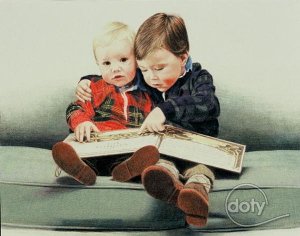 PortraitBrothersReadingBook600