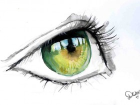 Green_Eye_in_Watercolour_by_De1in