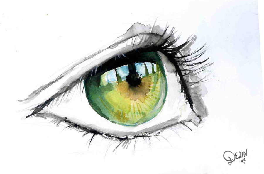 Green_Eye_in_Watercolour_by_De1in