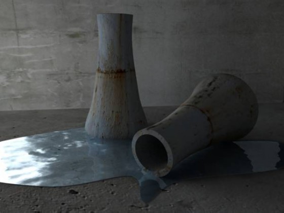 ماء منسكب على الأرض