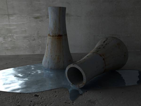 ماء منسكب على الأرض