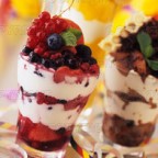 mixed berry and chocolate sundaes ~ 73259125